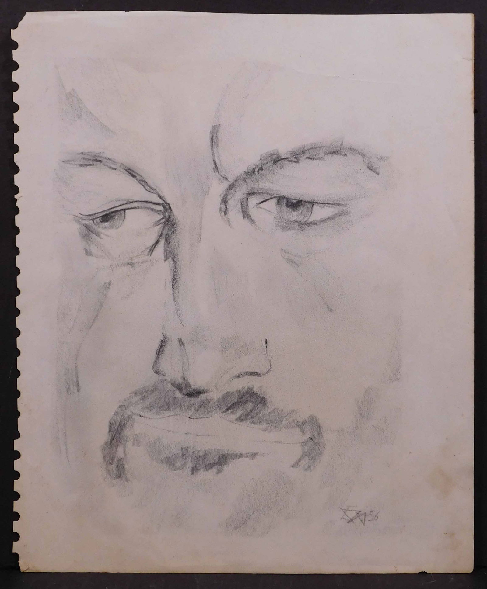 Otto Dix, Attributed: Study of a Man's Face: Otto Dix (German, 1891-1969) Attributed: Study of a Man's Face, 1956. Pencil on sketchbook paper, signed and dated lower right, unframed. Wilhelm Heinrich Otto Dix was a German painter and