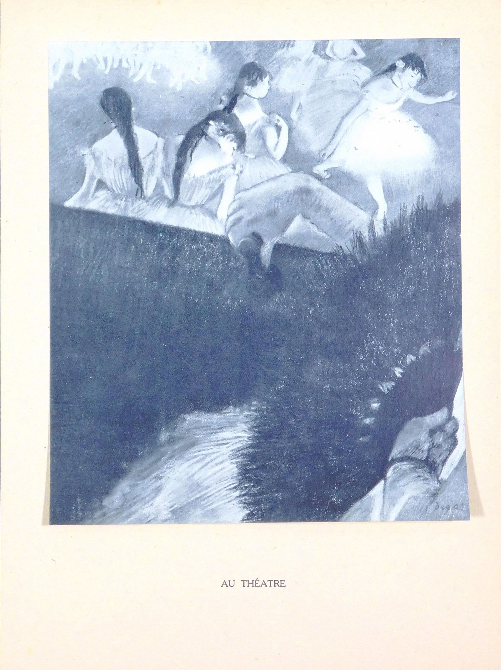 Edgar Degas: Au Theatre: Edgar Degas (French, 1834-1917): Au Theatre. Limited edition etching and gravure print. Unsigned, unframed. Printed by Floury et Cie in association with Ambroise Vollard, published in edition of 60 in