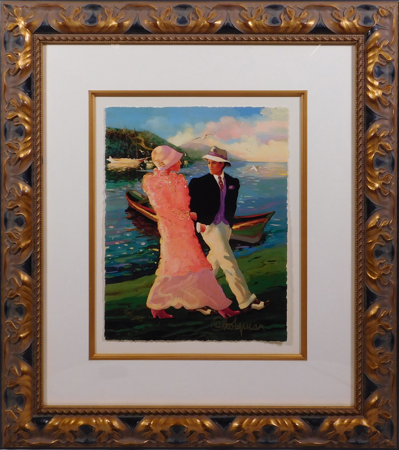 Otto Aguiar: Morning on Axixa: Otto Aguiar (Brazilian, 1938-2006) : Morning on Axixa, 2004. Giclee in color on paper. Signed in gold ink, lower right and numbered 161/245. Otto de Souza Aguiar is best remembered for his richly colo