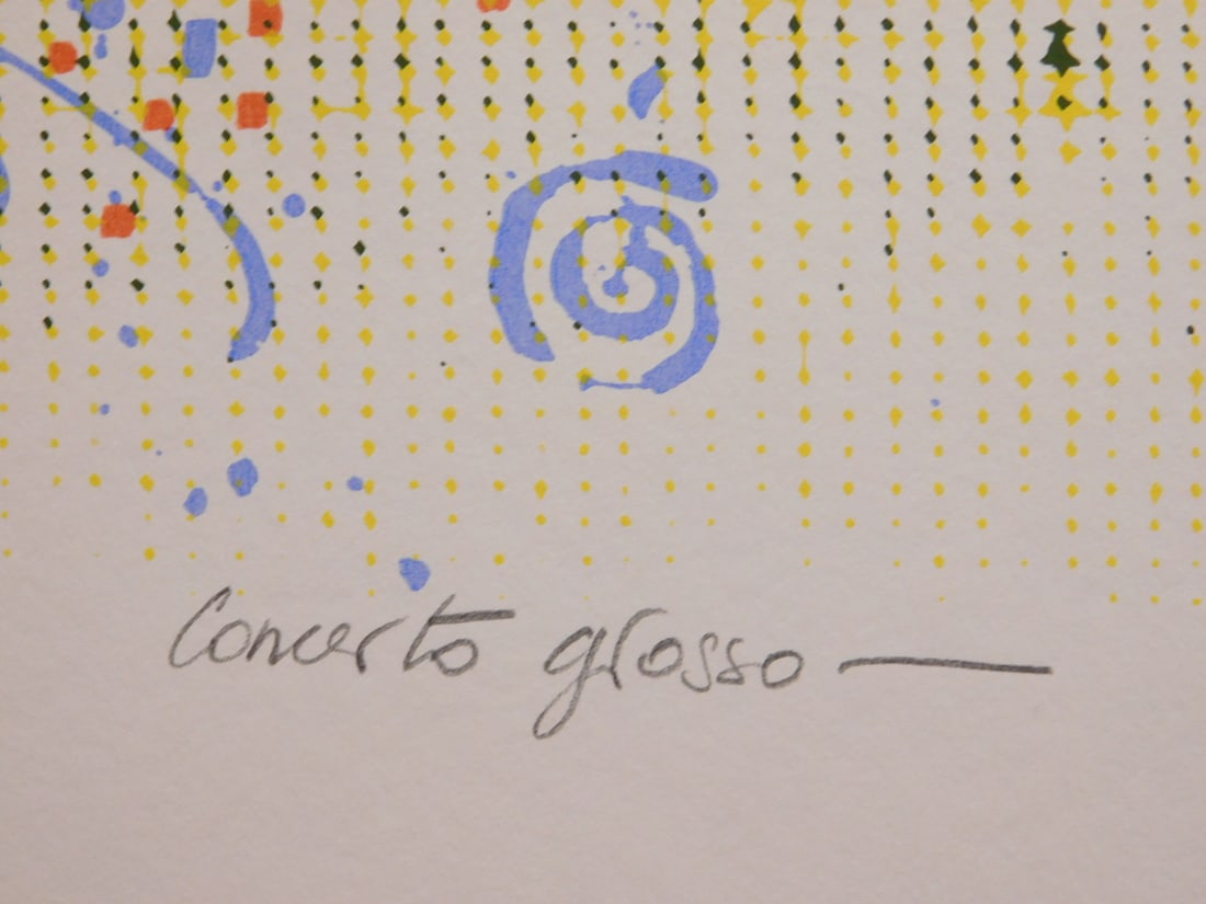 Georges Paumier: Concerto Grosso: Georges Paumier: Concerto Grosso, silkscreen on paper, number 141/250, signed and dated '76, unframed. From seventh annual RISD silkscreen portfolio in 1976. 16x20 in. paper Private collection,