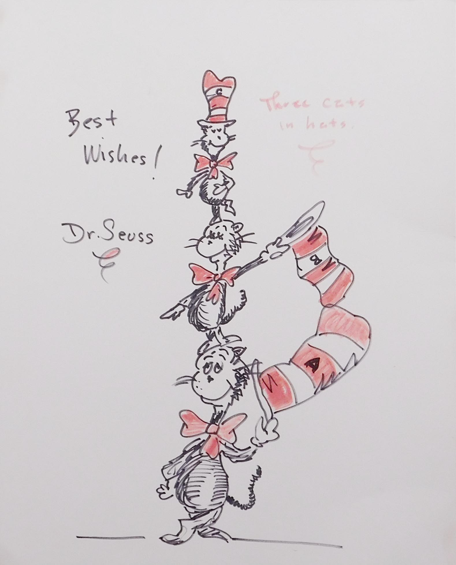 Dr. Seuss Manner of: Three Cats in Hats (1 of 7)