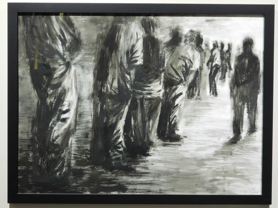 Clara Lieu: Expectation: Clara Lieu: Expectation, Ink on paper, signed lower right and framed. From The artist's website: Clara Lieu is an Adjunct Professor at the Rhode Island School of Design. Her studio practice uses