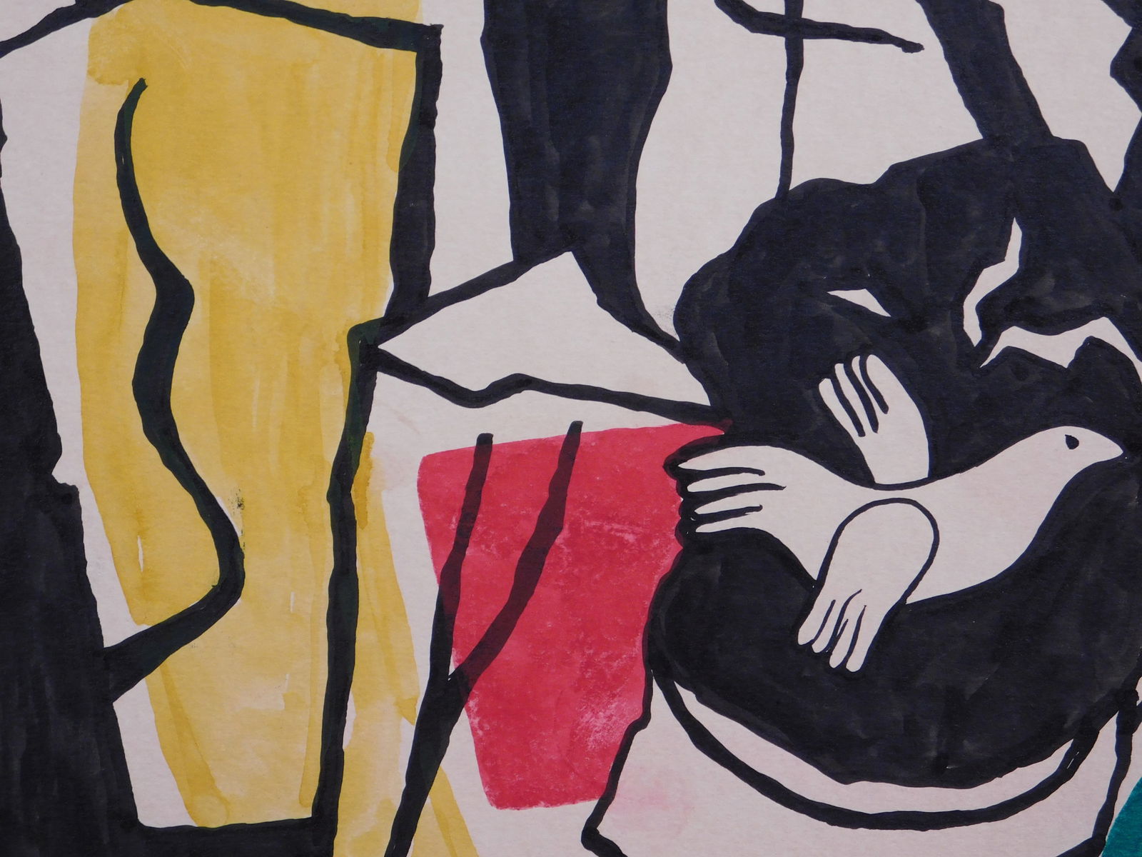 Fernand Leger, Attributed: Oiseau et troncs d'arbre - 6