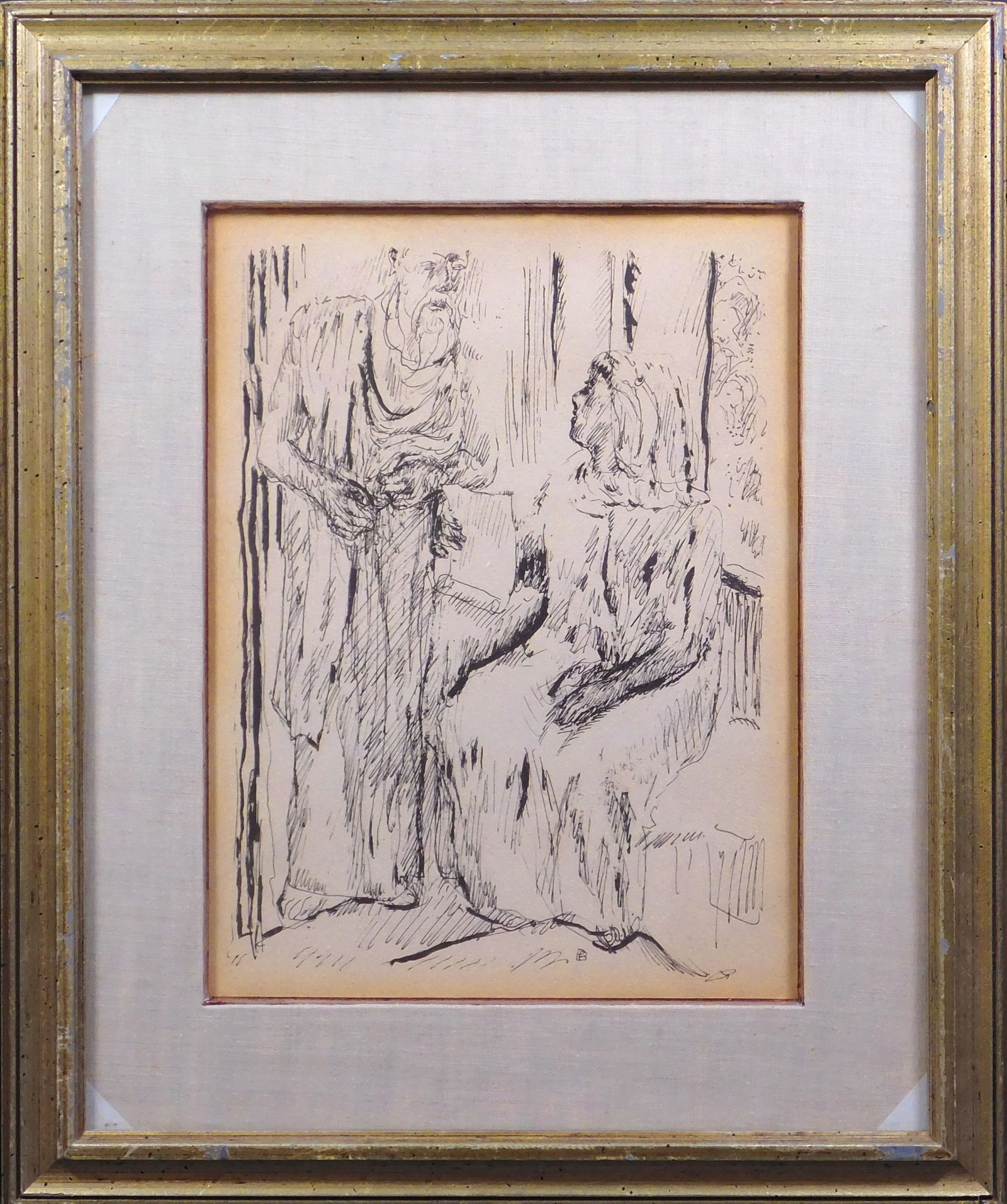 Pierre Bonnard: Two Figures: Pierre Bonnard (French, 1867-1947): Two Figures, ca 1930's. Lithograph on paper, unknown edition published by Ambrose Vollard, framed. Pierre Bonnard was a French painter, illustrator and