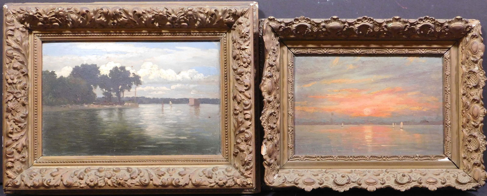 Pair of Tonalist Paintings of Charles River (1 of 15)