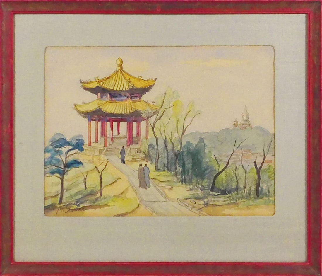 Chinese Pavillion Watercolor (1 of 9)