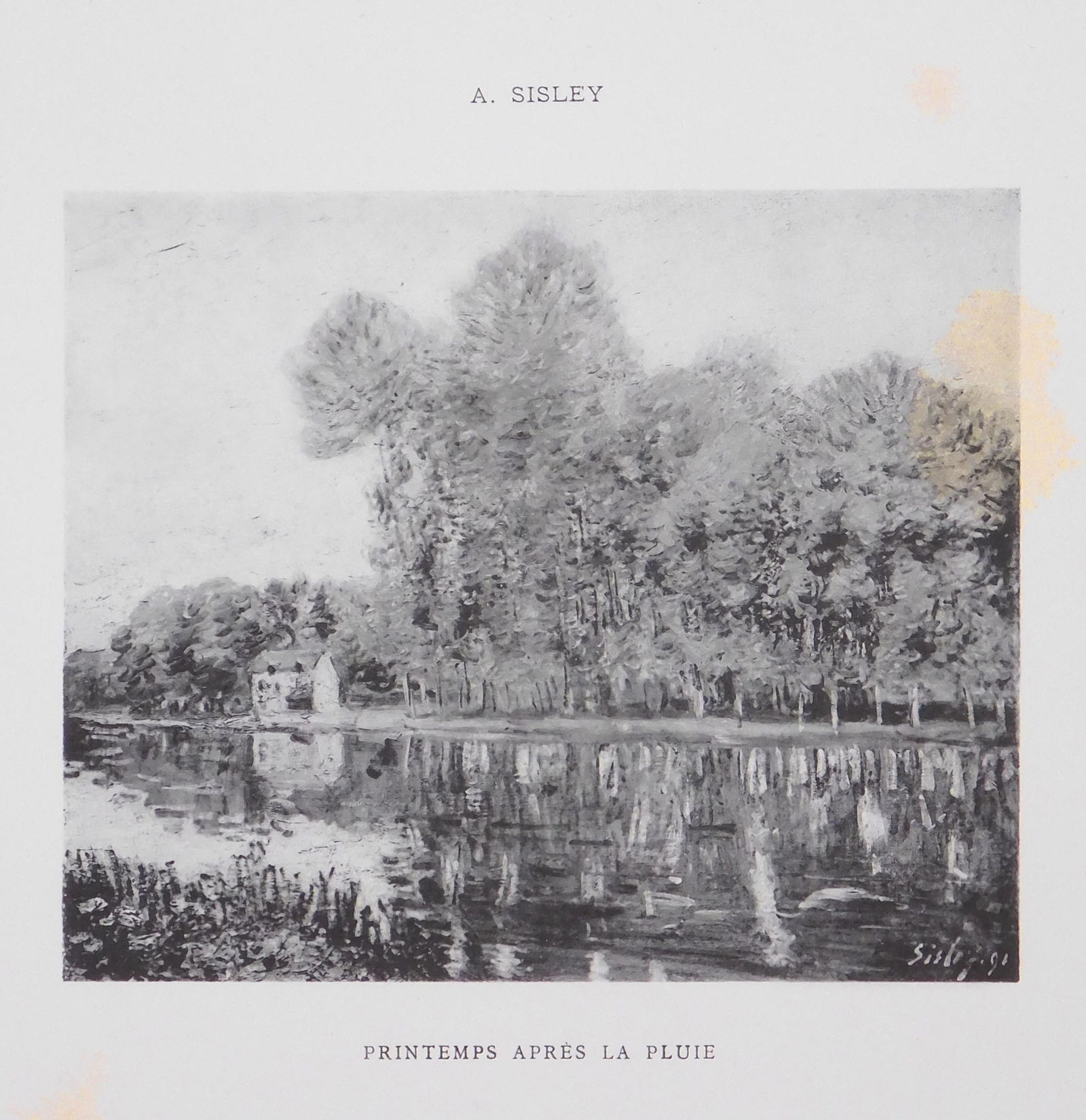 Alfred Sisley: Printemps Apres la Pluie: Alfred Sisley (French, 1839 - 1899): Printemps Apres la Pluie. Very rare limited edition gravure print. Printed by Chevallier and Bernheim Jeune 1902. Over 120 years old. This item is accompanied by a