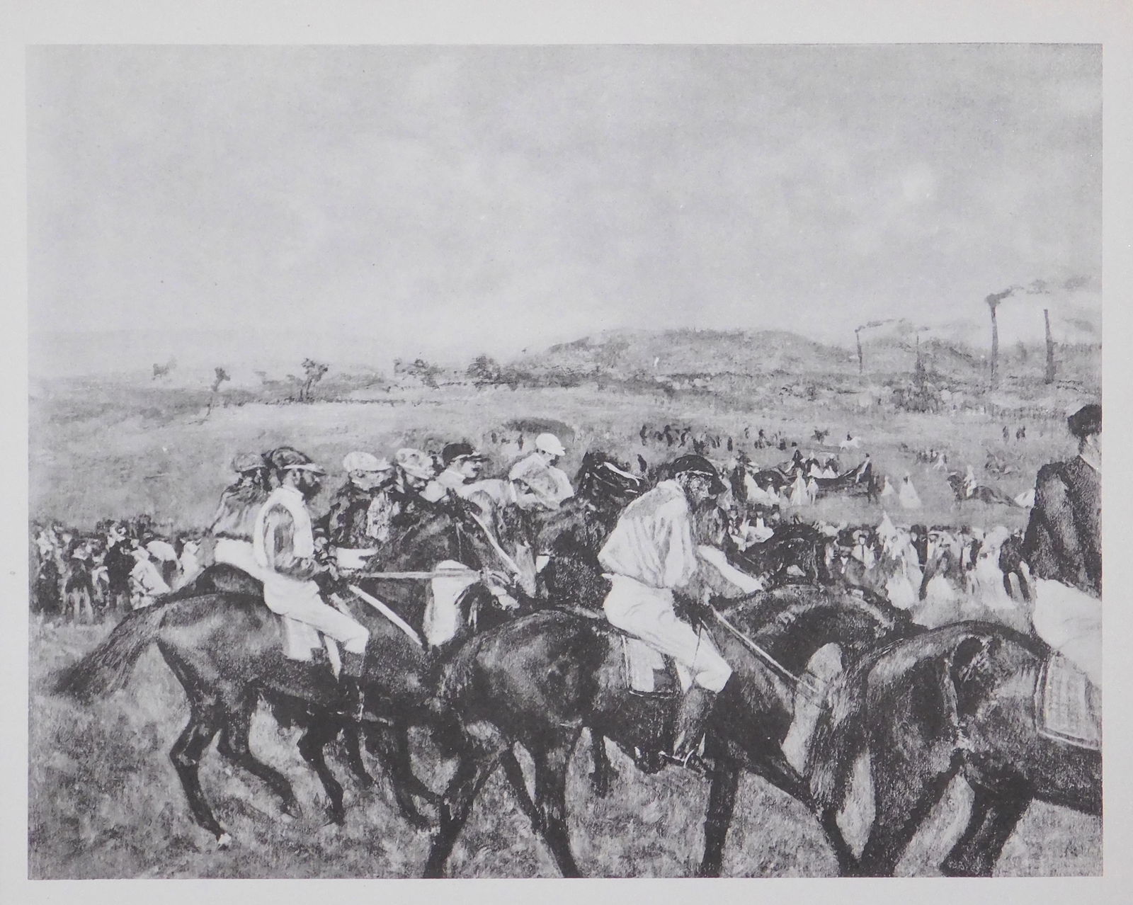 Edgar Degas: Avant les Courses (LV): Edgar Degas (French, 1834-1917): Avant les Courses (LV). Very rare, first English edition (of 400 prints) gravure prints, unsigned, unframed. Published by Meier Graeffe in association with Knopf-New