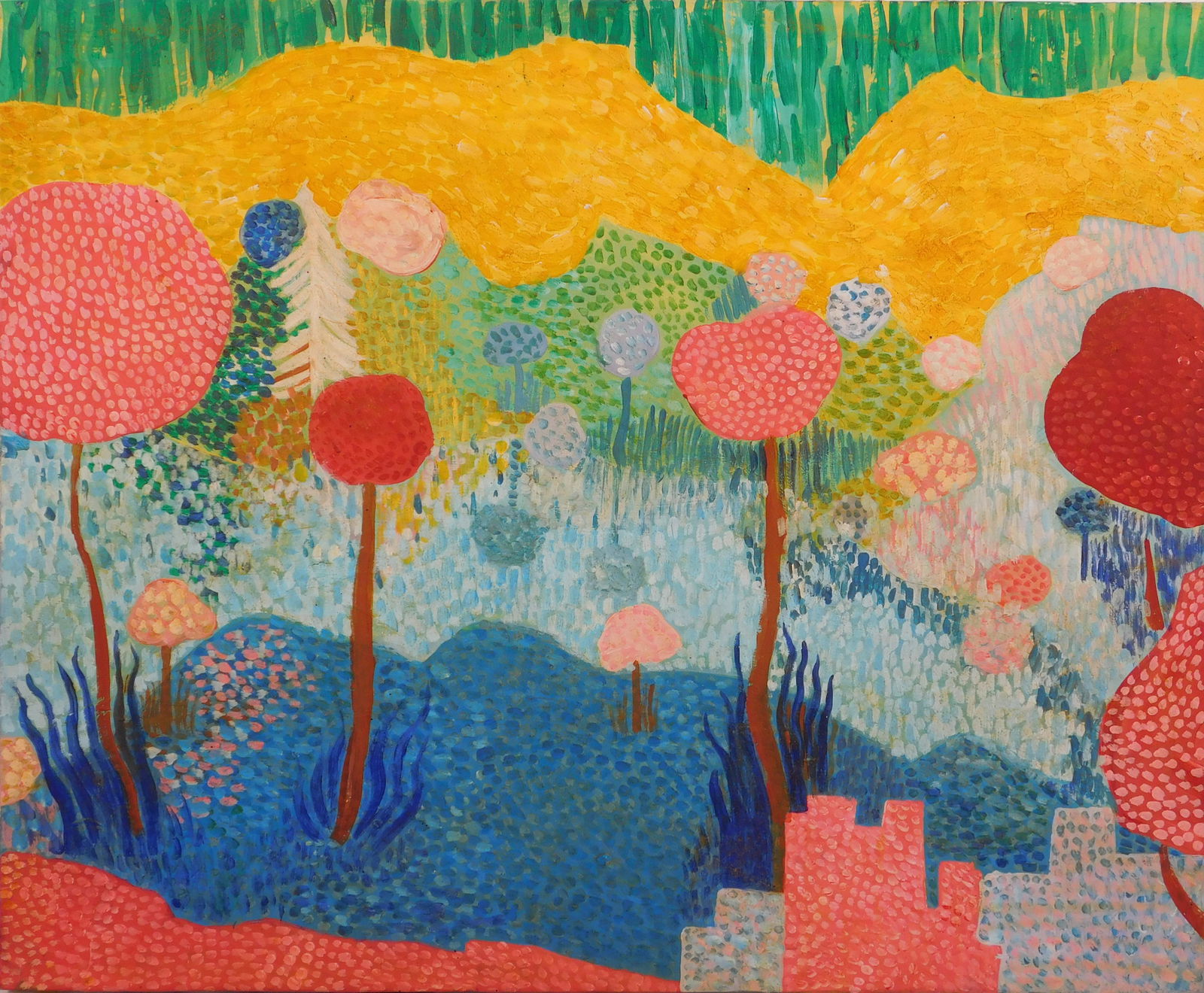 Matthew Wong, Attributed: In Bloom: Matthew Wong (Canada, 1984-2019), Attributed: In Bloom. Oil on canvas, titled and signed on the back of the canvas, which also bears a gallery label and rubber stamp impression. Unframed. From