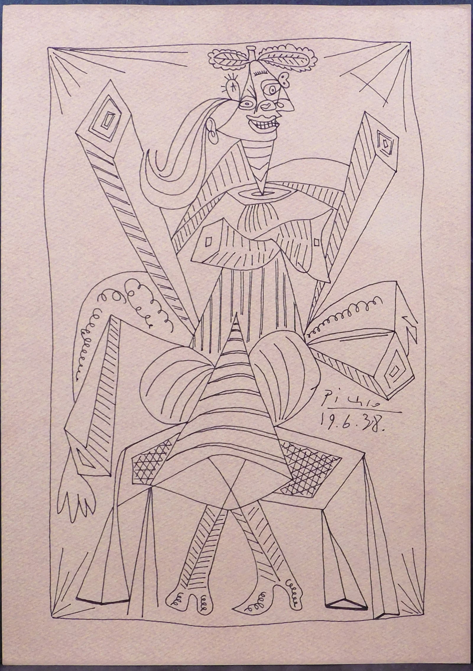 Style of Pablo Picasso: Dora Mar in a Wicker Chair (1 of 7)