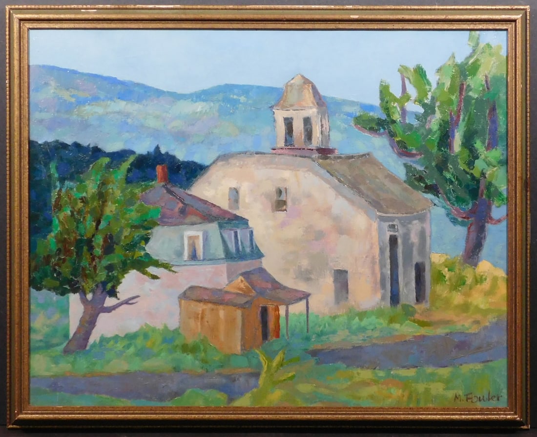 M. Fouler: Maison de Campagne: M. Fouler: Country Masson, 1970. Oil on canvas, signed lower right, dated on the back of the stretcher, framed. 25 x 31 inches framed; 22 x 28 inches canvas. Private collection Rhode Island.