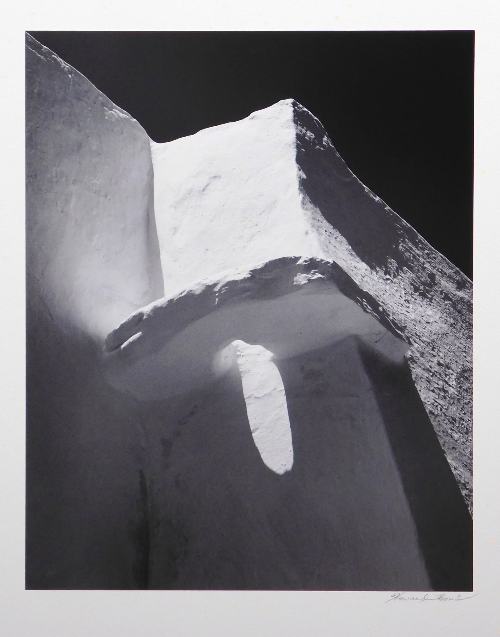 Howard Bond: Stone with Hole, Siphons: Howard Bond (American, b. 1931): Stone with Hole, Siphons. Silver gelatin print mounted to rag board, from portfolio VI Greek Islands, 1985, signed in pencil below. Edition 10 of 18. Howard Bond was a