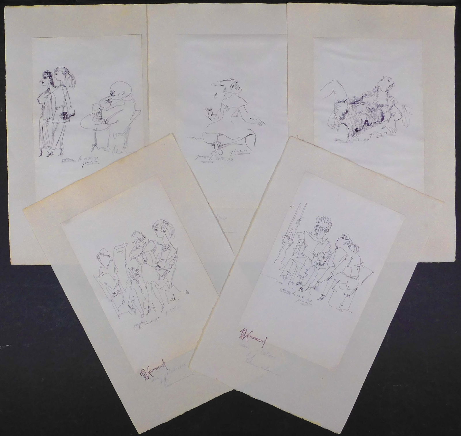 Style of Pablo Picasso: Collection of 5 Caricature Sketches (1 of 20)