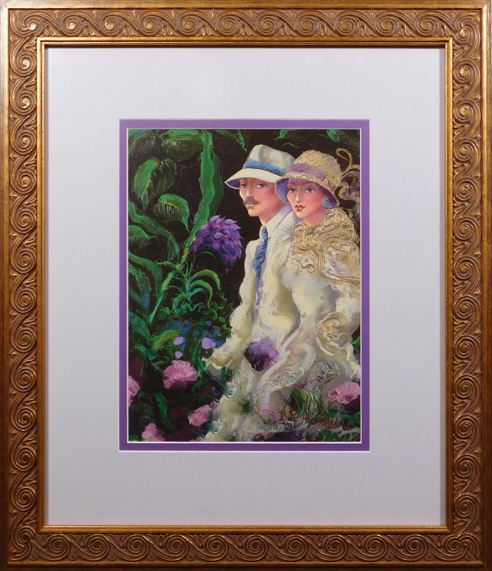 Otto Aguiar : Garden Interlude: Otto Aguiar (Brazilian, 1938-2006) : Garden Interlude, 2004. Giclee in color on paper. Signed in gold ink, lower right and numbered (EA 45/45). This Item is accompanied by a COA. Otto de Souza