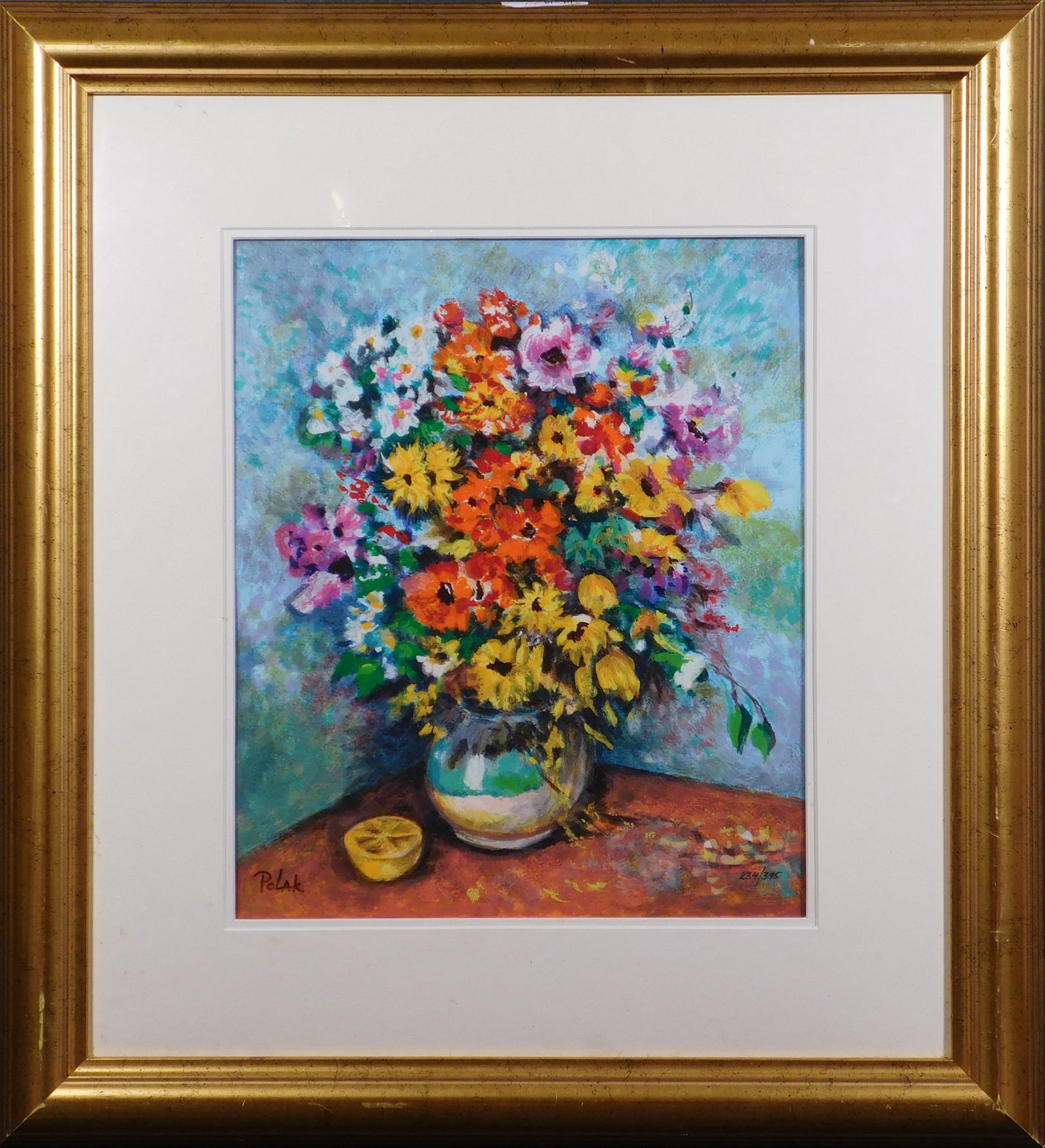 Dimitri Polak: Still Life with Lemon: Dimitri Polak (Ukrainian, 1922-2008): Still Life with Lemon. Serigraph on paper, signed and numbered 234/395 below. This Item is accompanied by a COA. Polak's work combines a sophisticated use of