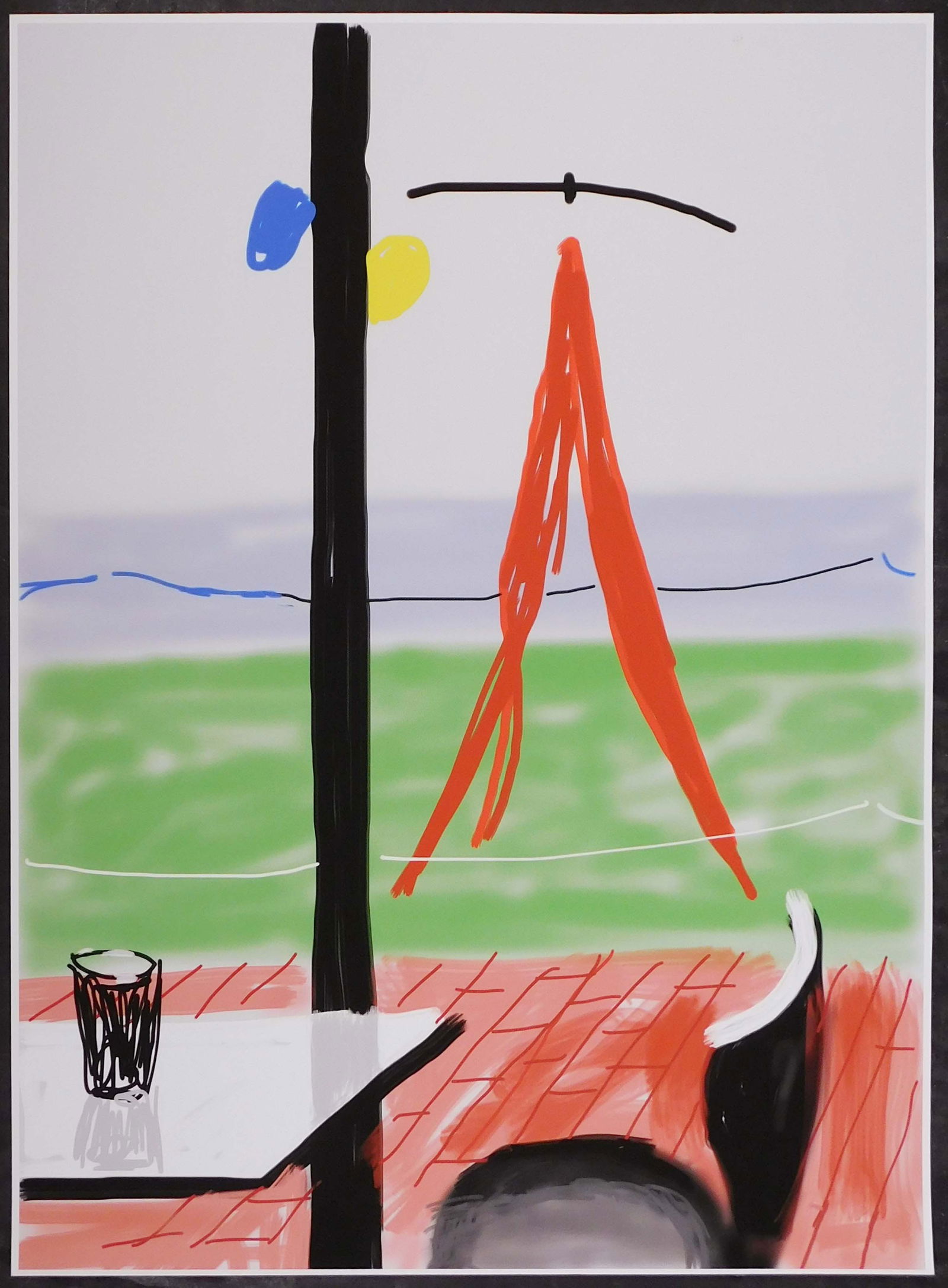 David Hockney: Hand Drawn on iPad: David Hockney (British, b. 1937): Hand Drawn on iPad, 2011. Lithograph on paper, unsigned, unframed. David Hockney OM CH RA is an English painter, draftsman, printmaker, stage designer, and photograph