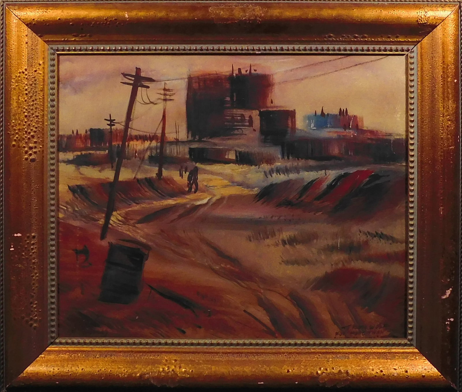 Pennsylvania Impressionist Painting: More Than "Just an Idea": Artist unidentified: To Ben Wolf for More Than "Just an Idea": Oil on canvas, dedication lower right, framed. 27 x 31 inches framed; 20 x 24 inches canvas. Collection of a California Gentleman. Good c