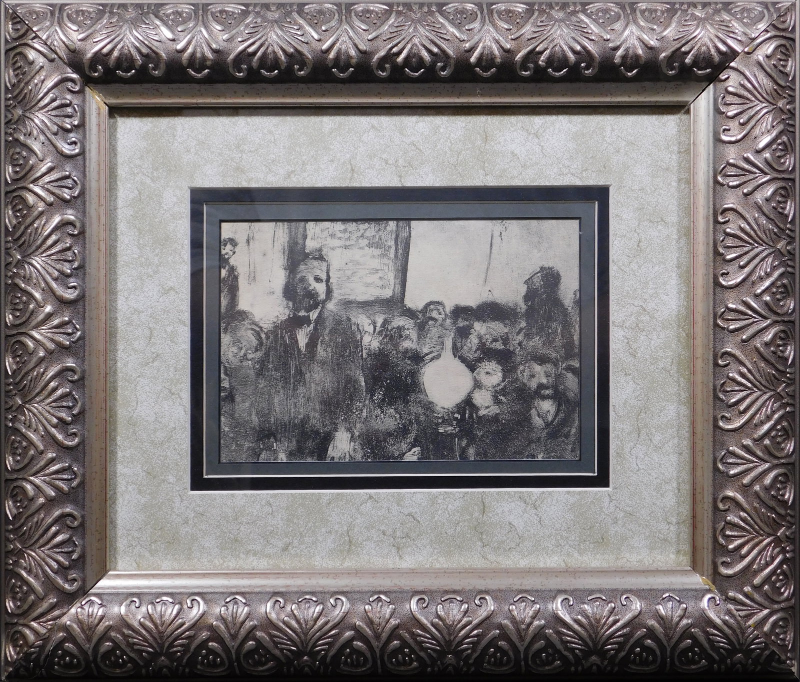 Edgar Degas: La Reunion Publique: Edgar Degas (French, 1834-1917): La Reunion Publique. Very rare limited edition original gravure print, unsigned, framed. Edgar Degas was a prominent impressionist painter best known for his depiction