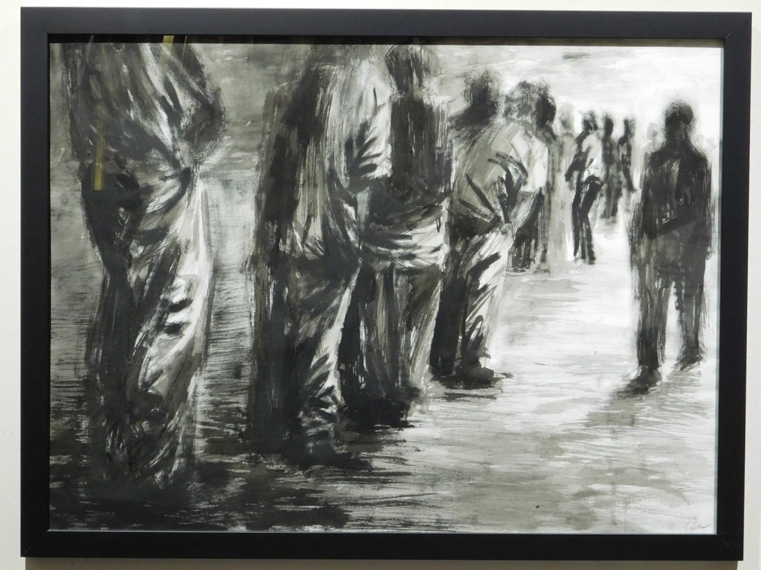 Clara Lieu: Expectation: Clara Lieu: Expectation, Ink on paper, signed lower right and framed. From The artist's website: Clara Lieu is an Adjunct Professor at the Rhode Island School of Design. Her studio practice uses drawi