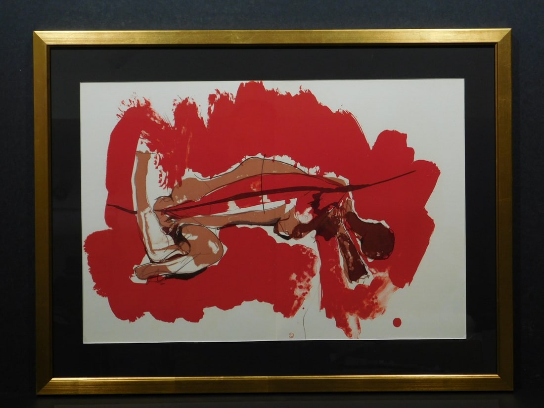 Paul Rebeyrolle: Abstract Female Nude: Paul Rebeyrolle: Abstract Female Nude, lithograph, unsigned and framed. Published by Mourlot in their publication Derriere le Mirroir. 27 x 20.5" framed. Private Collection, New England Very good cond