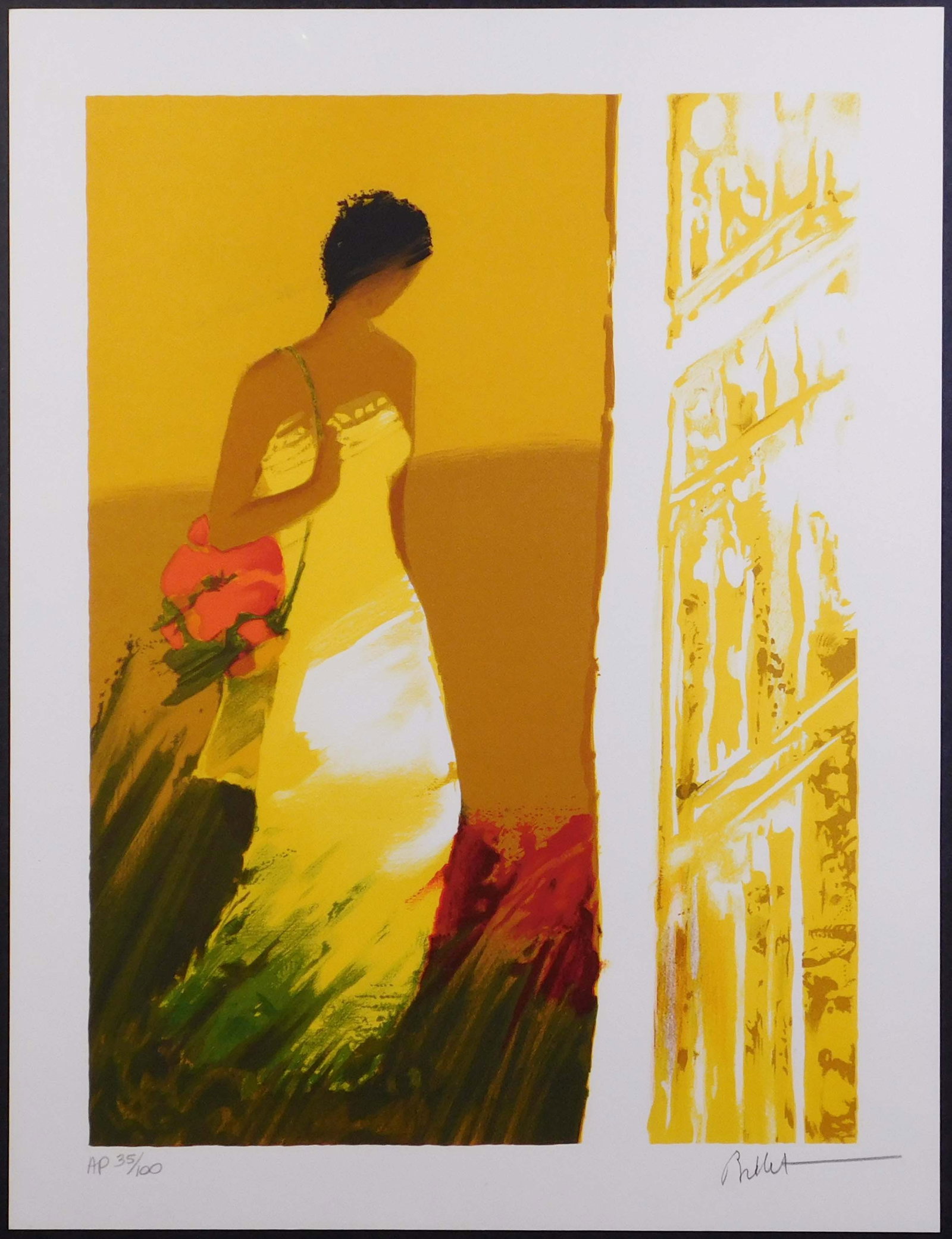Emile Bellet: Promenade Boree: Emile Bellet (French, 1941-1922): Promenade Boree. Lithograph in color on wove paper. Signed in pencil lower right and numbered. Artist's Proof 35/100, unframed, this work is accompanied by a COA.