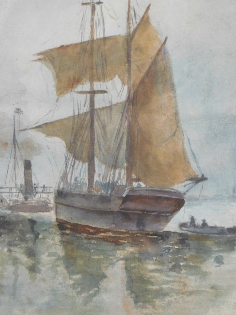 Frank P. Hall: Harbor Scene - 3