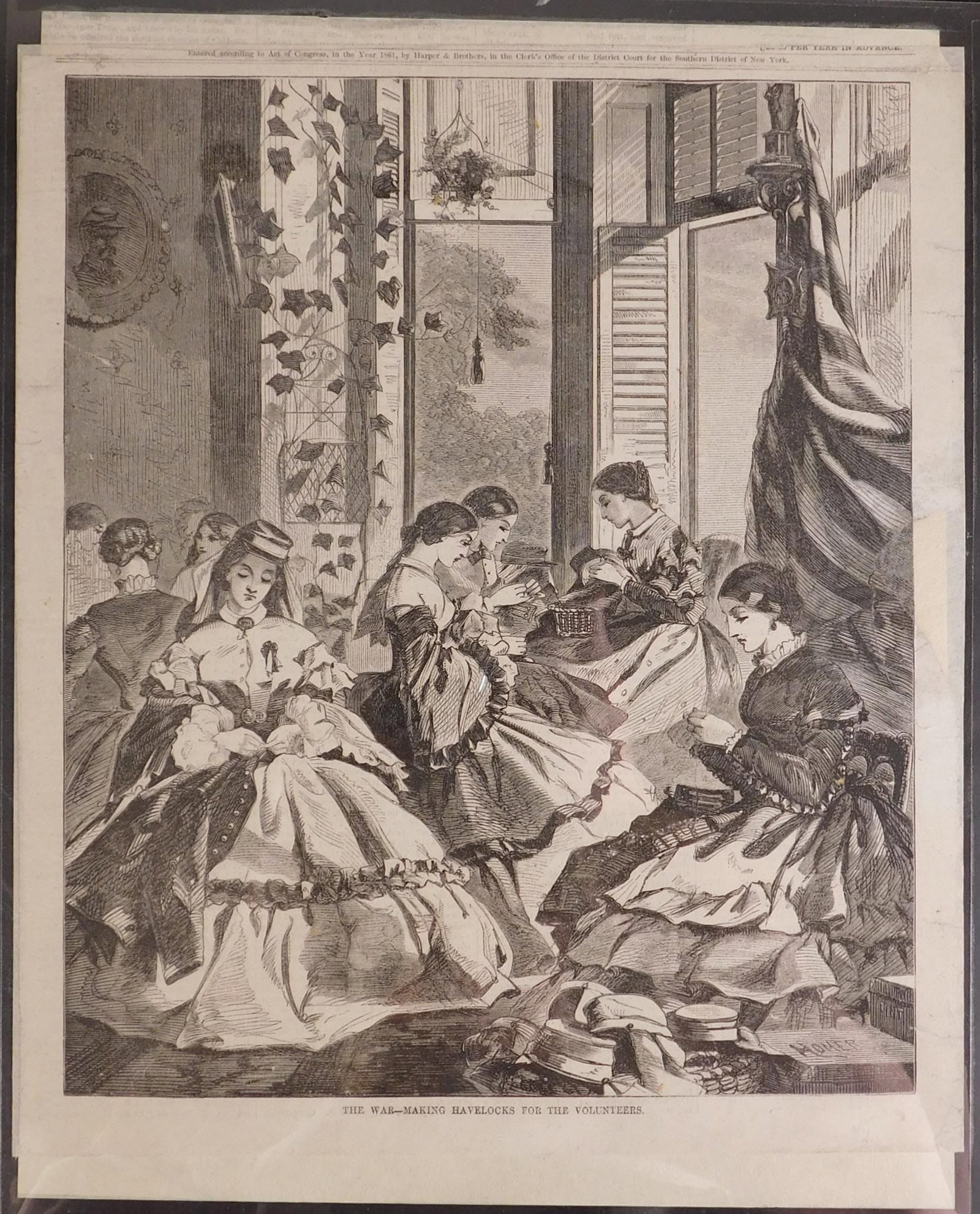 After Winslow Homer: Making Havelocks for the Volunteers and The Georgia Delegation in Congress: Two Prints After Winslow Homer (American, 1836–1910 ): The War – Making Havelocks for the Volunteers, 1861. And The Georgia Delegation in Congress. From Harper's Weekly, 1861. Both prints are