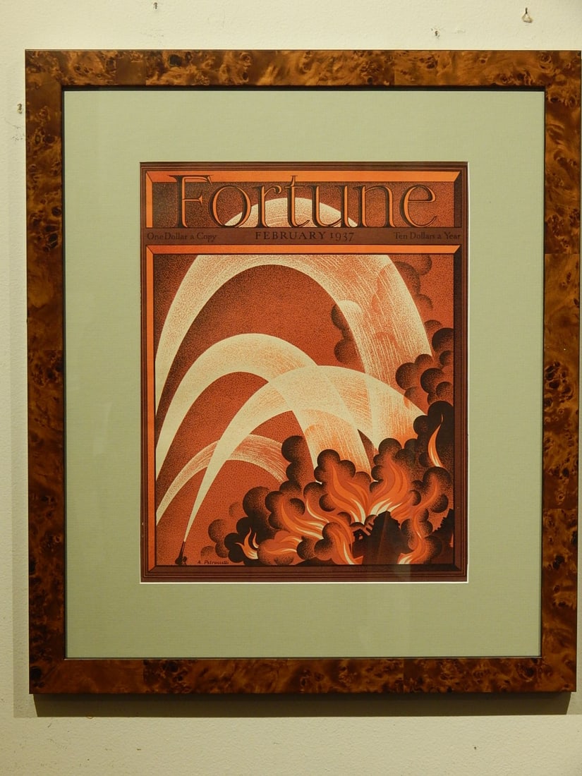Antonio Petruccelli: February 1937 Fortune Cover: Antonio Petruccelli (American, 1907-1994): February 1937 Fortune Cover, 1937. Gouache, signature lower left, framed. 10.5 x 13.5 inches sight, 17.75 x 20.75 inches framed. Private Collection, New