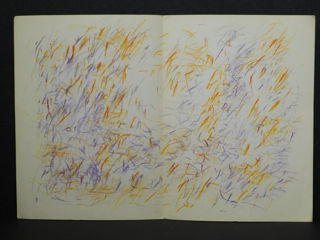 Jean Rene Bazaine: Original Color Lithograph 1968: Jean Rene Bazaine (1904-1995): Original Color Lithograph, unsigned, printed as a double-page insert in Derriere Le Mirroir, Paris, 1968 15 x 22 in Paper Folded as issued, minor discoloration along