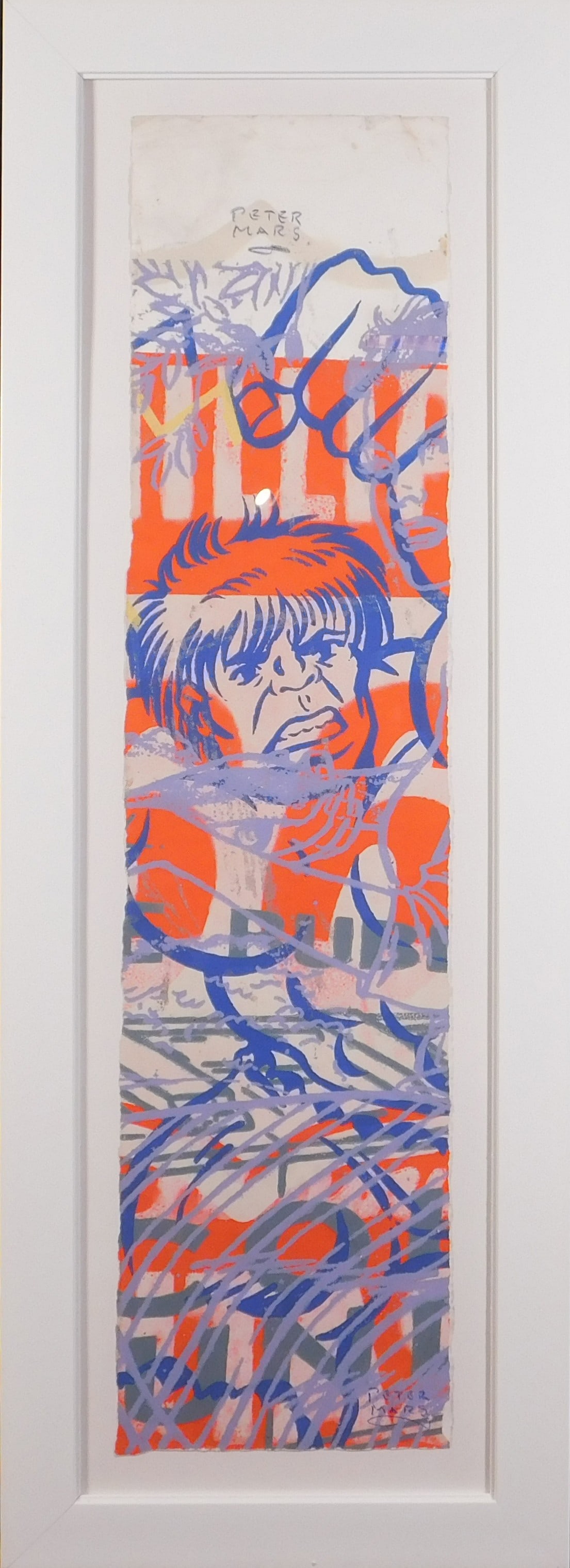 Peter Mars: The Hulk: Peter Mars (American, b 1959): The Hulk (Bruce Banner, Avengers, Marvel). Hand-signed Original hand-pulled serigraph/silkscreen with hand made embellishments on archival paper, signed lower right and 