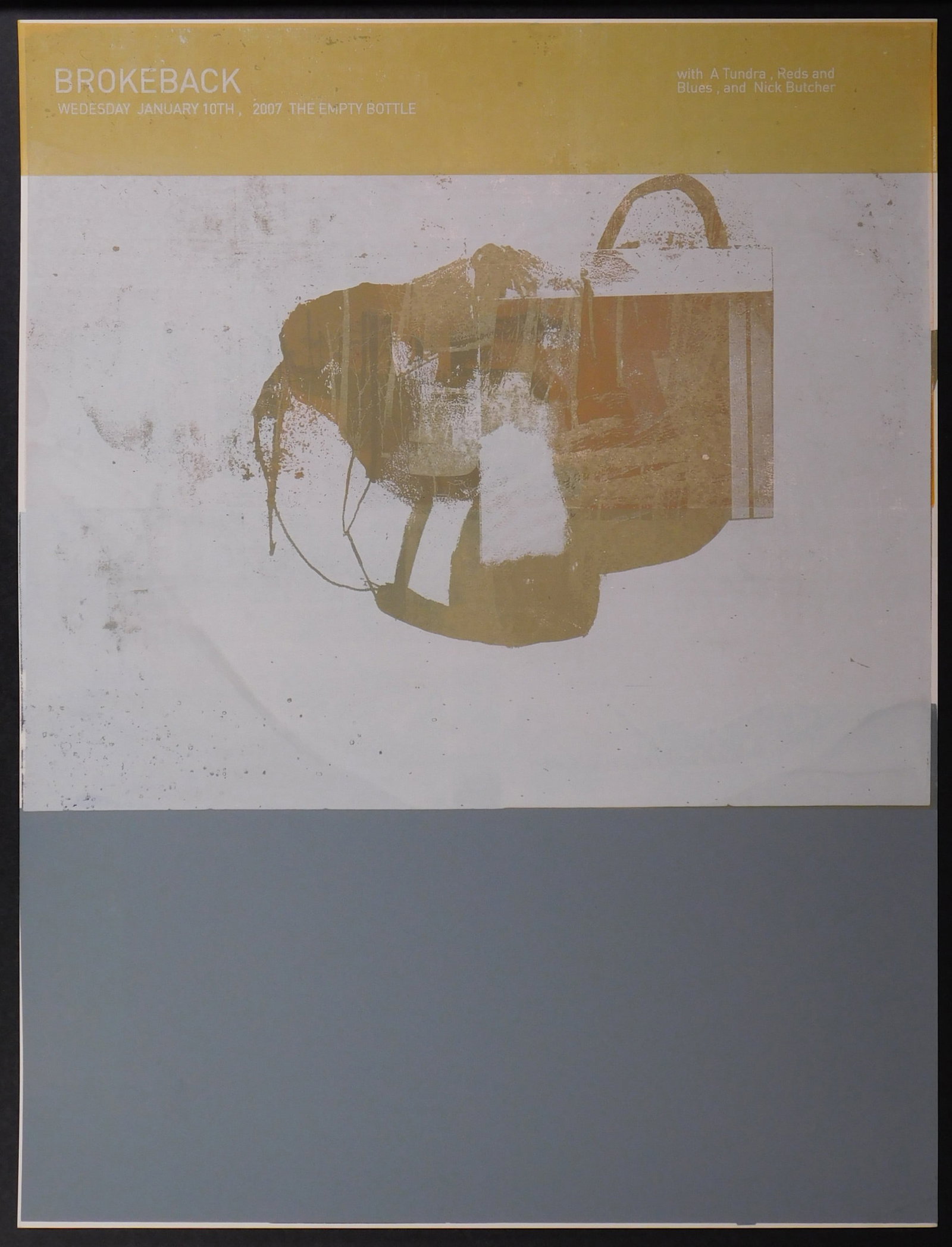 Nick Butcher and Nadine Nakanishi: Broke Back: Nick Butcher and Nadine Nakanishi ( 20th Century): Broke Back, 2007. Silk screen print, singed and numbered (28/68) below, unframed. Nick Butcher is best known in Chicago as a visual artist, particula