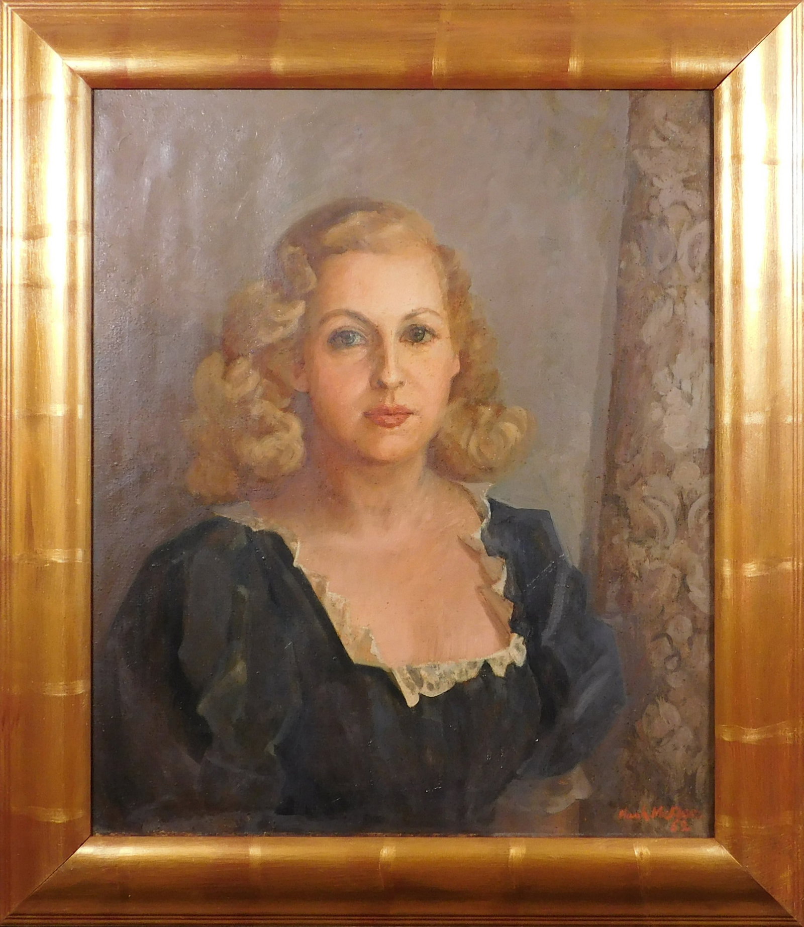 Hugh Micklem: Portrait of Franny: Hugh Micklem (British, 1918 - 2009): Portrait of Franny, 1952. Oil on canvas, signed and dated below, framed. Born in Hendon Middlesex, Micklem studied at the Central School Of Arts and Crafts under