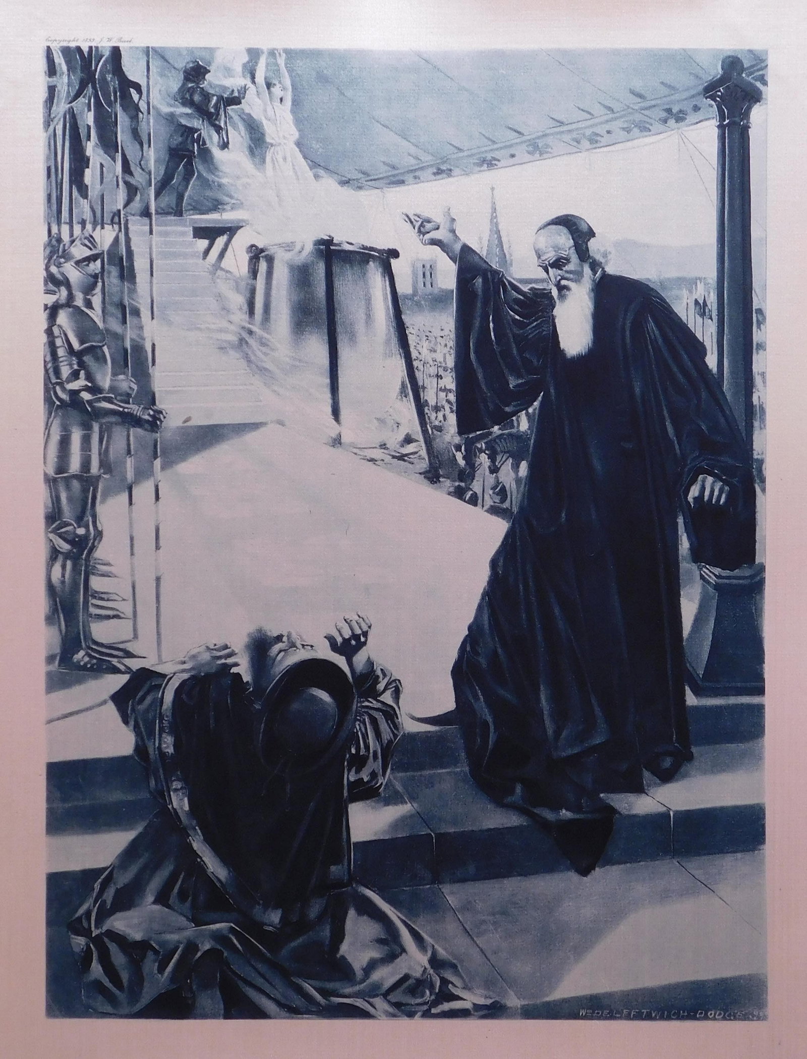 The Jewess: The Jewess : Lithograph printed on silk, mounted to card stock. An unbound page from The Great Operas: Romantic Legends Upon Which the Masters of Song Have founded Their Famous Lyrical Compositions