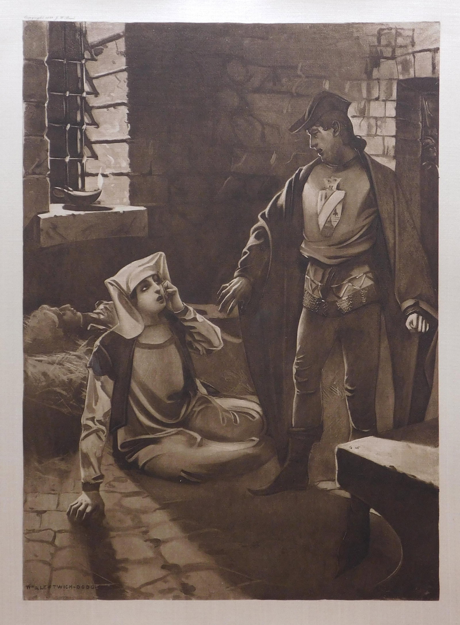 Il trovatore: Il trovatore : Lithograph printed on silk, mounted to card stock. An unbound page from The Great Operas: Romantic Legends Upon Which the Masters of Song Have founded Their Famous Lyrical Compositions 
