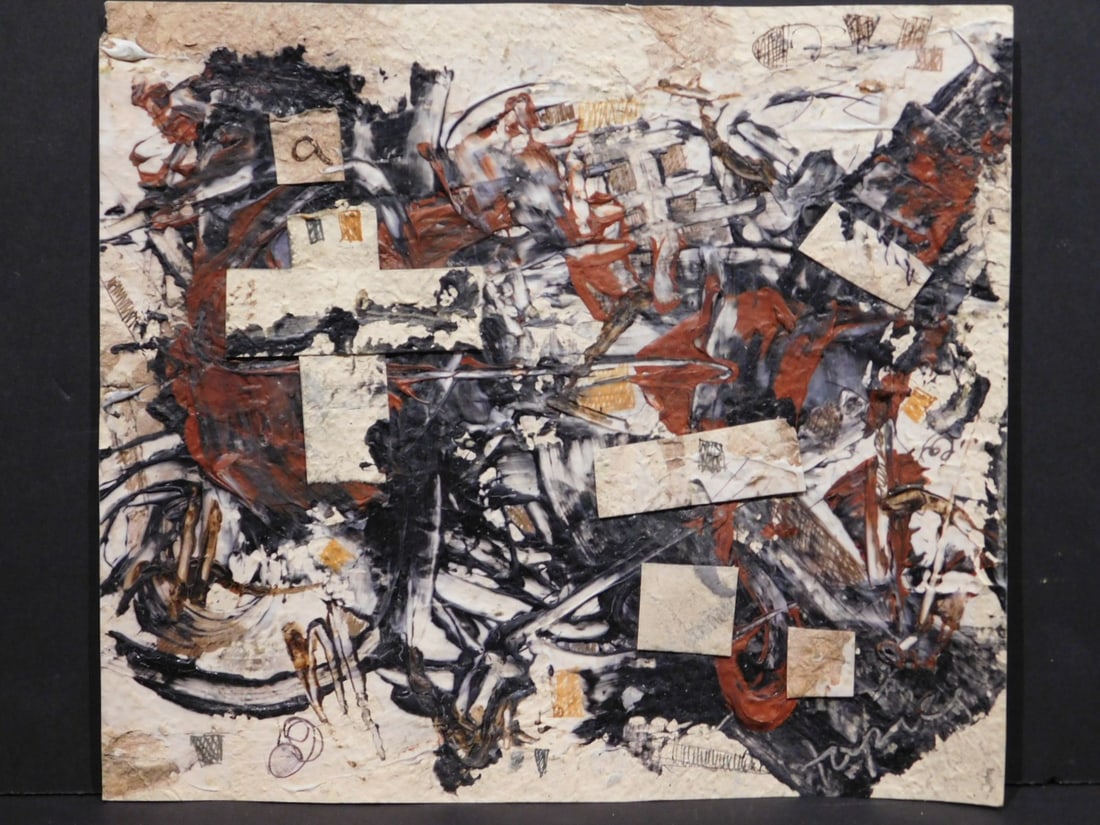 Antoni Tapies, Attributed: Mixed Media Collage - 2