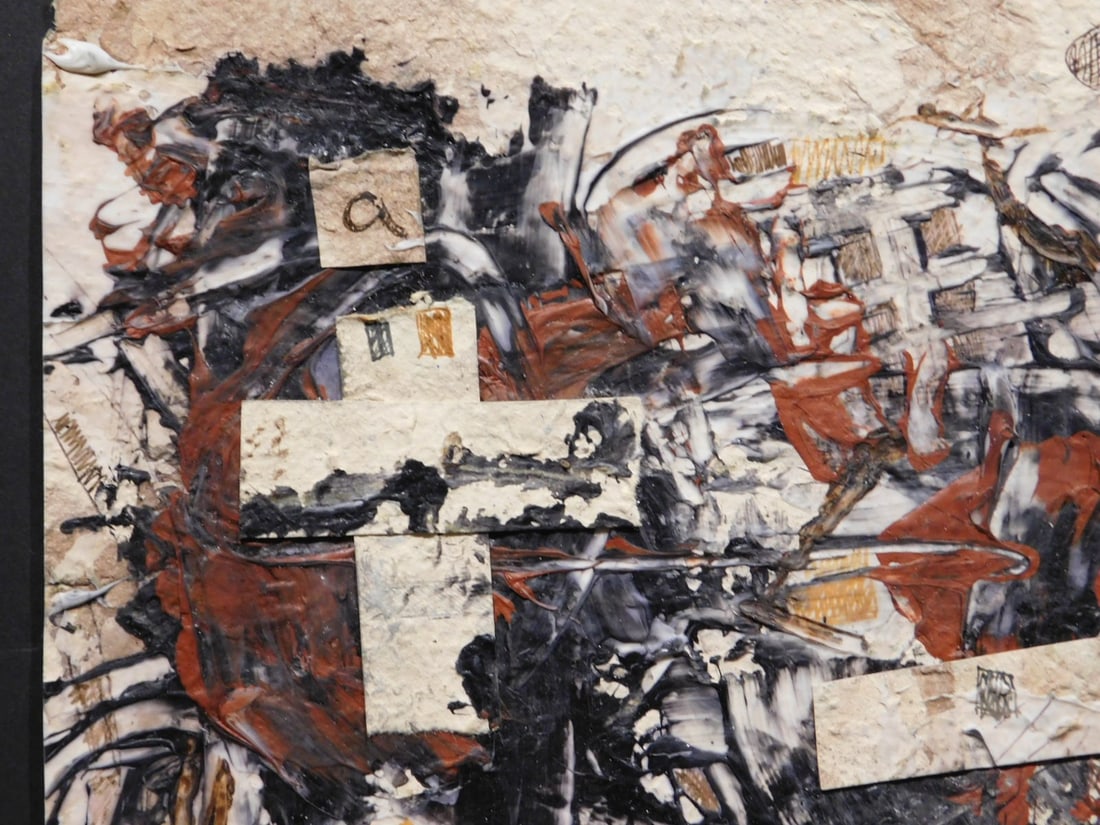 Antoni Tapies, Attributed: Mixed Media Collage - 4