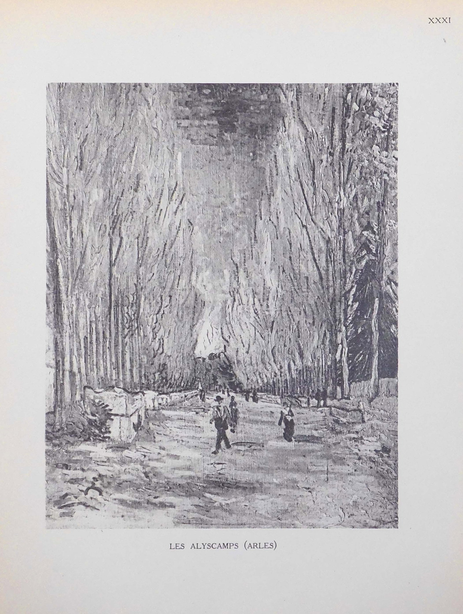 Vincent van Gogh: Les Alyscamps, Arles, XXXI: Vincent van Gogh (Dutch, 1853-1890): Les Alyscamps, Arles, XXXI, 1924. Limited edition (of 200) gravure print on Hollande. Unsigned, unframed. From the edition Bernheim Jeune. Printed by Modern