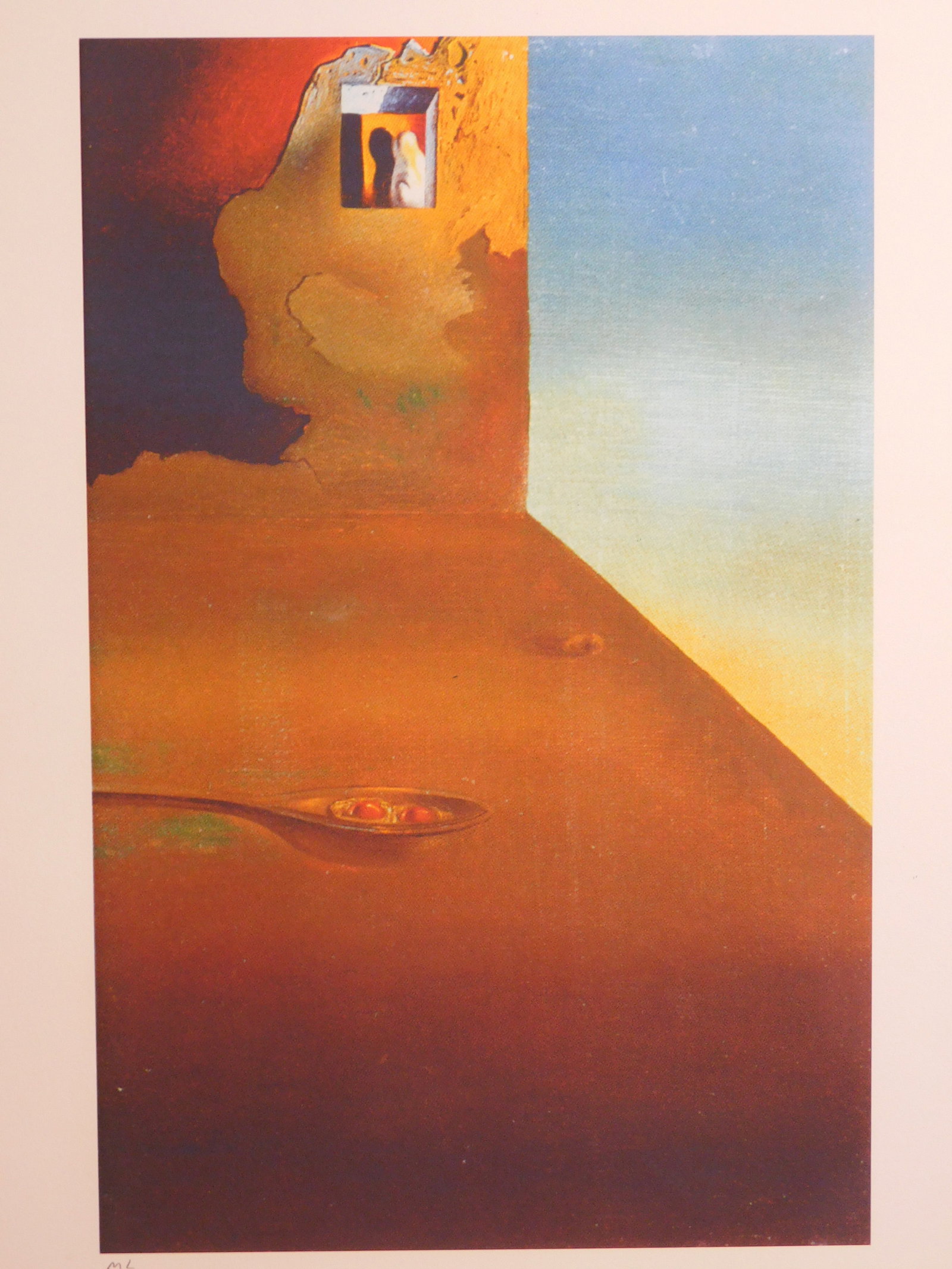 Salvador Dali: Surrealist Profile with Spoon (Profile of Time): Salvador Dali (1904-1989): Surrealist Profile with Spoon (Profile of Time), Limited edition numbered ML/MM (lower left) and Hand signed in pencil (lower right), with the Crowned DALI publisher