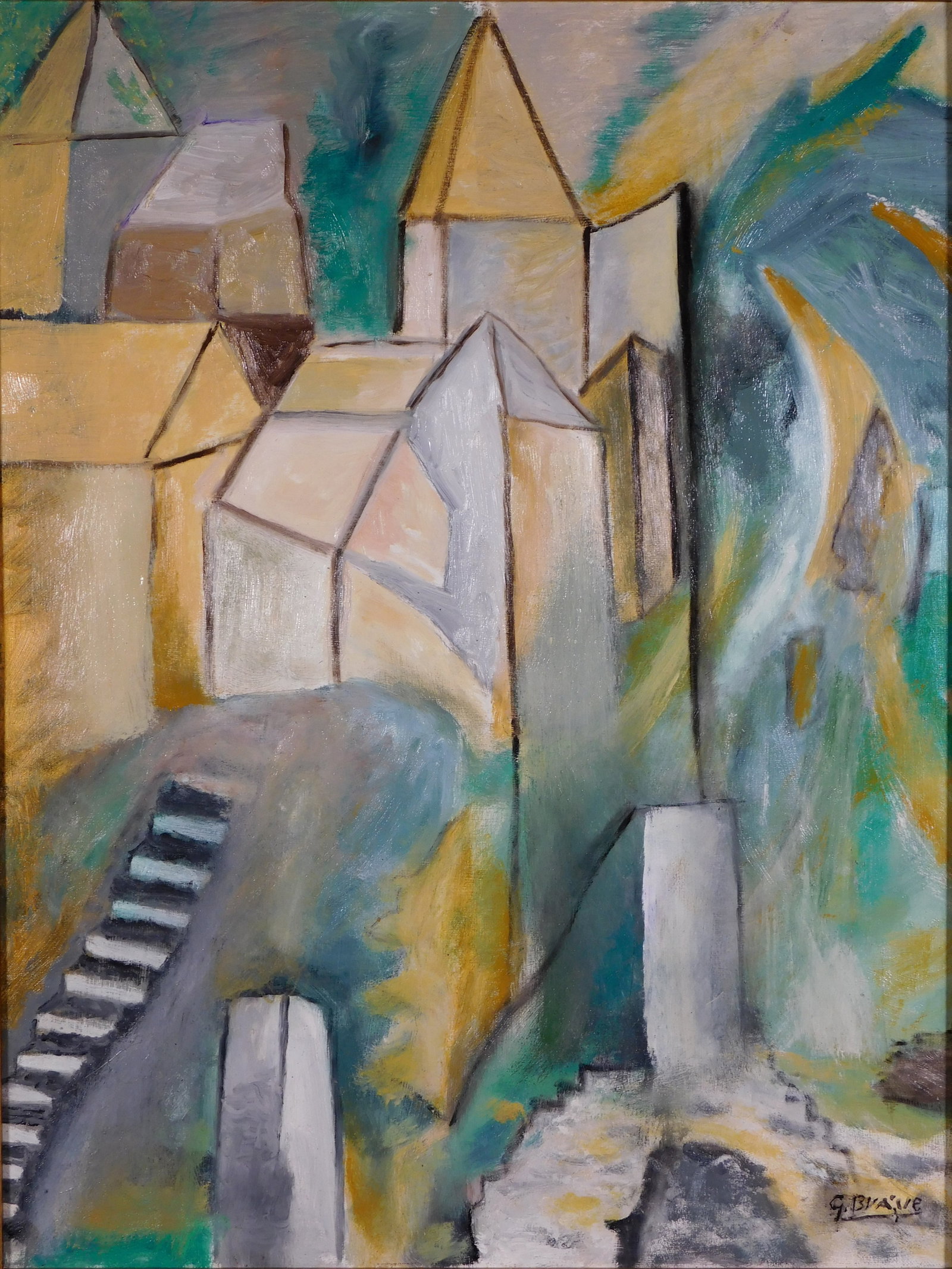 Georges Braque, Attributed: Abstract Cityscape - 2