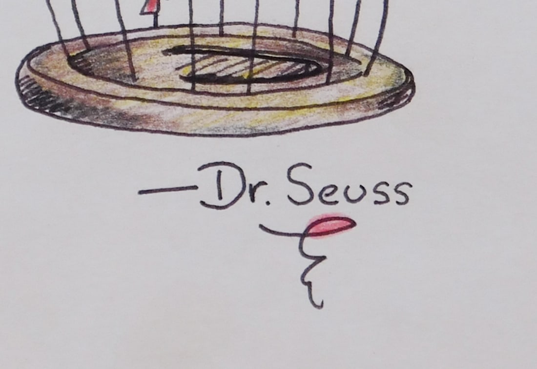 Dr. Seuss Attributed: Bird in a Cage - 2