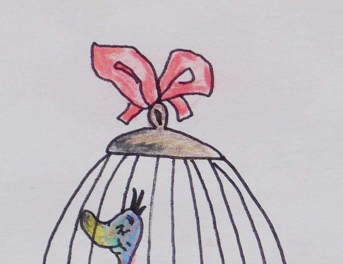 Dr. Seuss Attributed: Bird in a Cage - 4