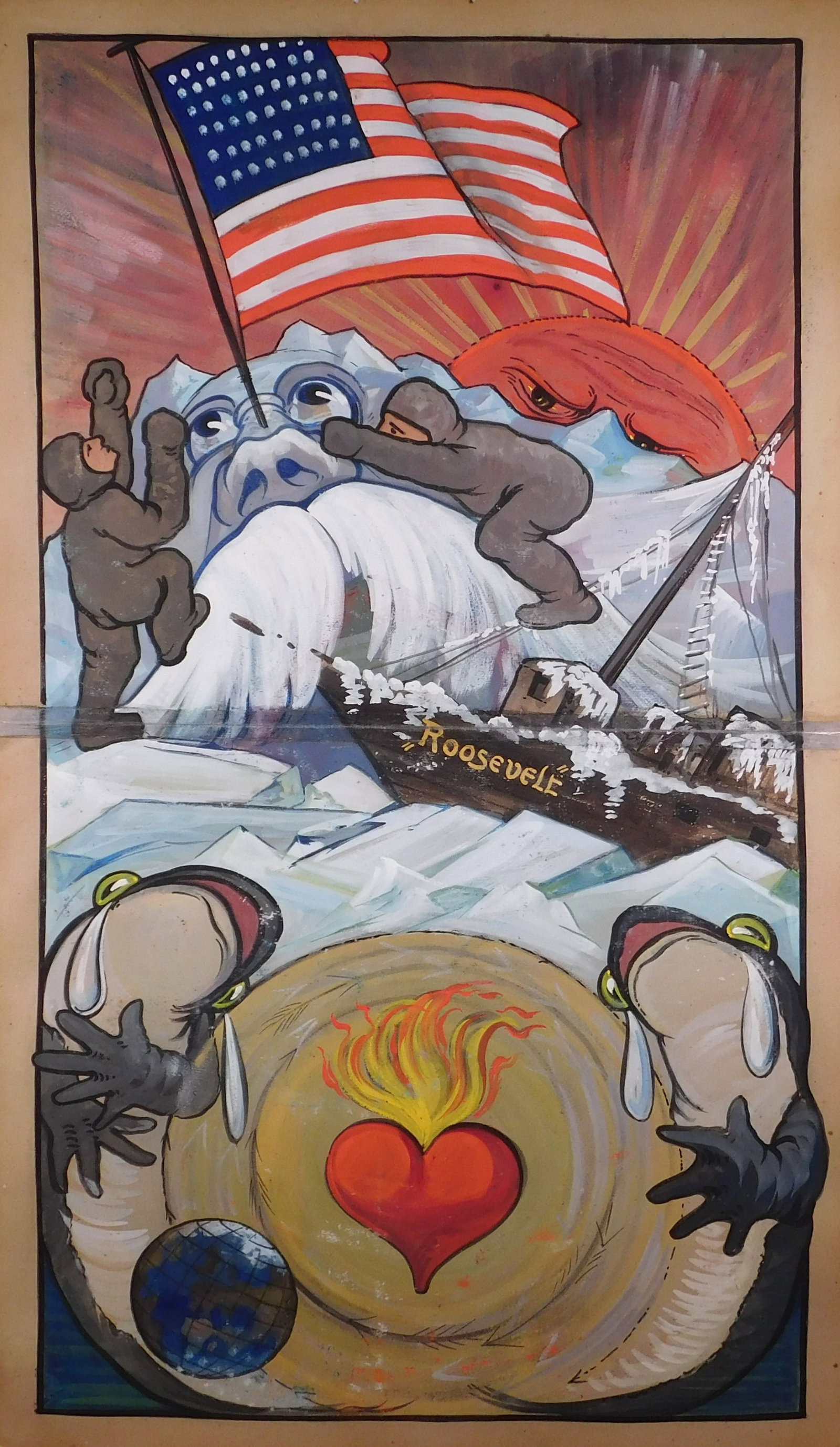 Portfolio of German Posters: Portfolio of German Posters. Tempera paint on cardboard. Nine Hand painted posters depicting a story ca. Early 20th Century. 45 x 25.5 inches each sheet. Private collection, Madison, WI. Fair