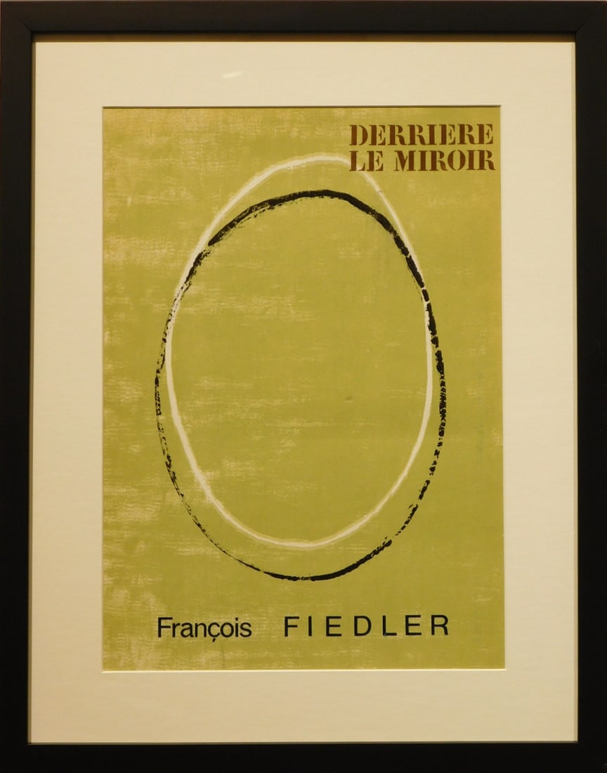 Francois Fiedler: Derriere Le Miroir Cover: Francois Fiedler: Derriere Le Miroir Cover, Original lithograph printed on the cover of an issue of Derriere Le Miroir, by Mourlot. Unsigned, framed. 19.5 x 15.5 in. frame. Private Collection, New