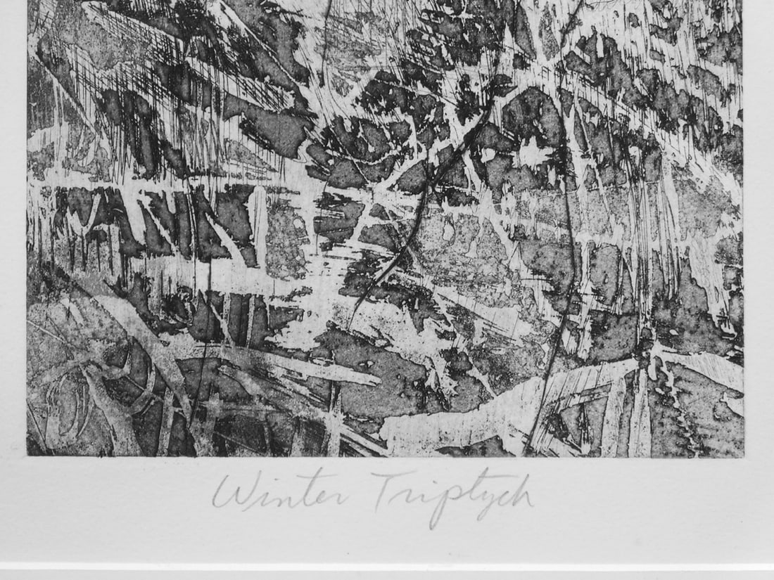 David Glines: Winter Triptych Etching 1965 - 3