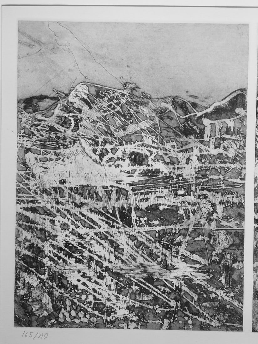 David Glines: Winter Triptych Etching 1965 - 5