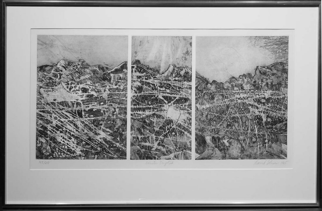 David Glines: Winter Triptych Etching 1965 - 8
