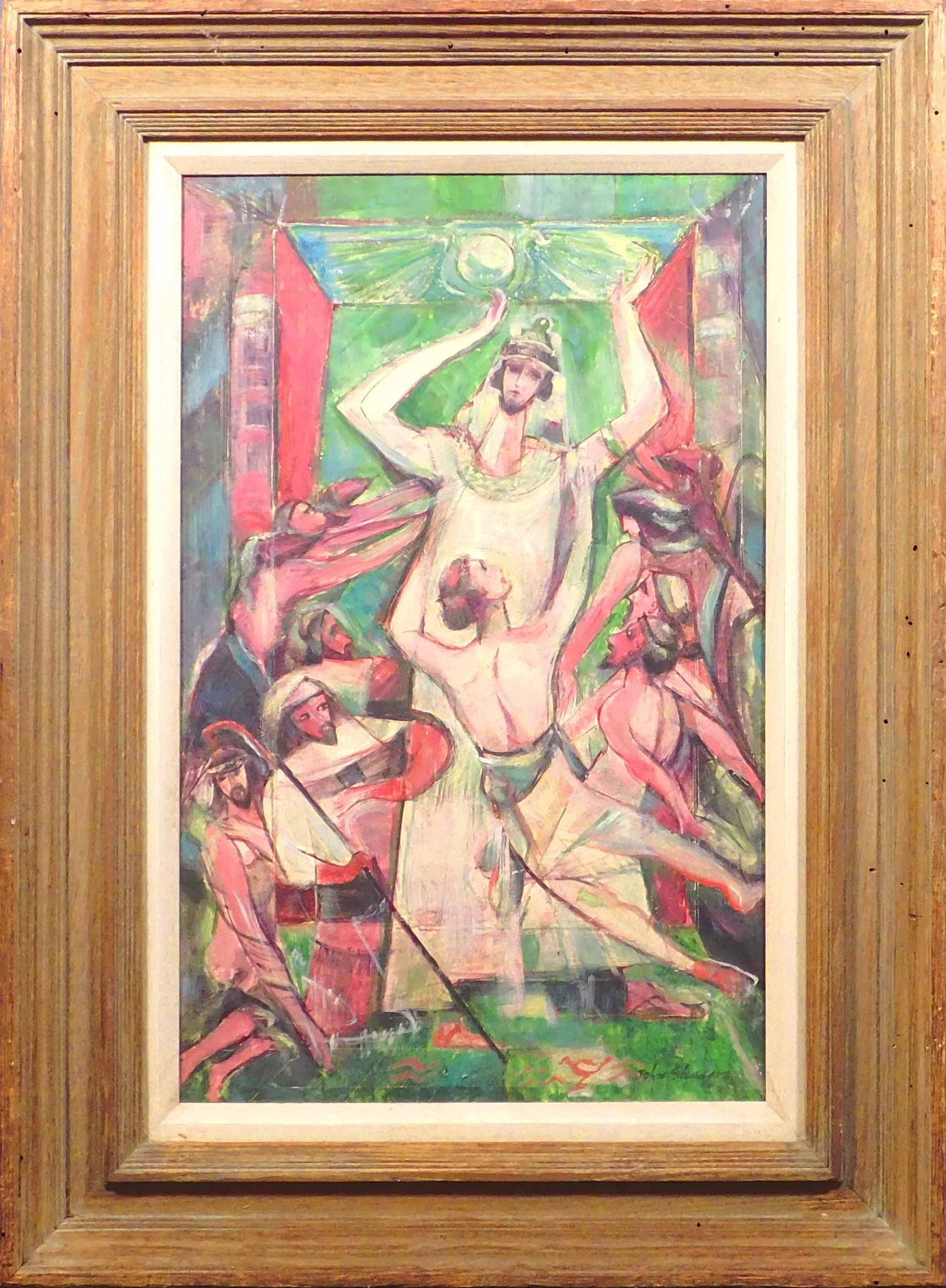 John Shayn: Joseph Makes Himself Known to His Brothers: John Shayn (1901-1977 American): Joseph Makes Himself Known to His Brothers. Casein on board, signed lower right and verso. Verso labeled with title, framed. John Shayn was a Russian born artist who