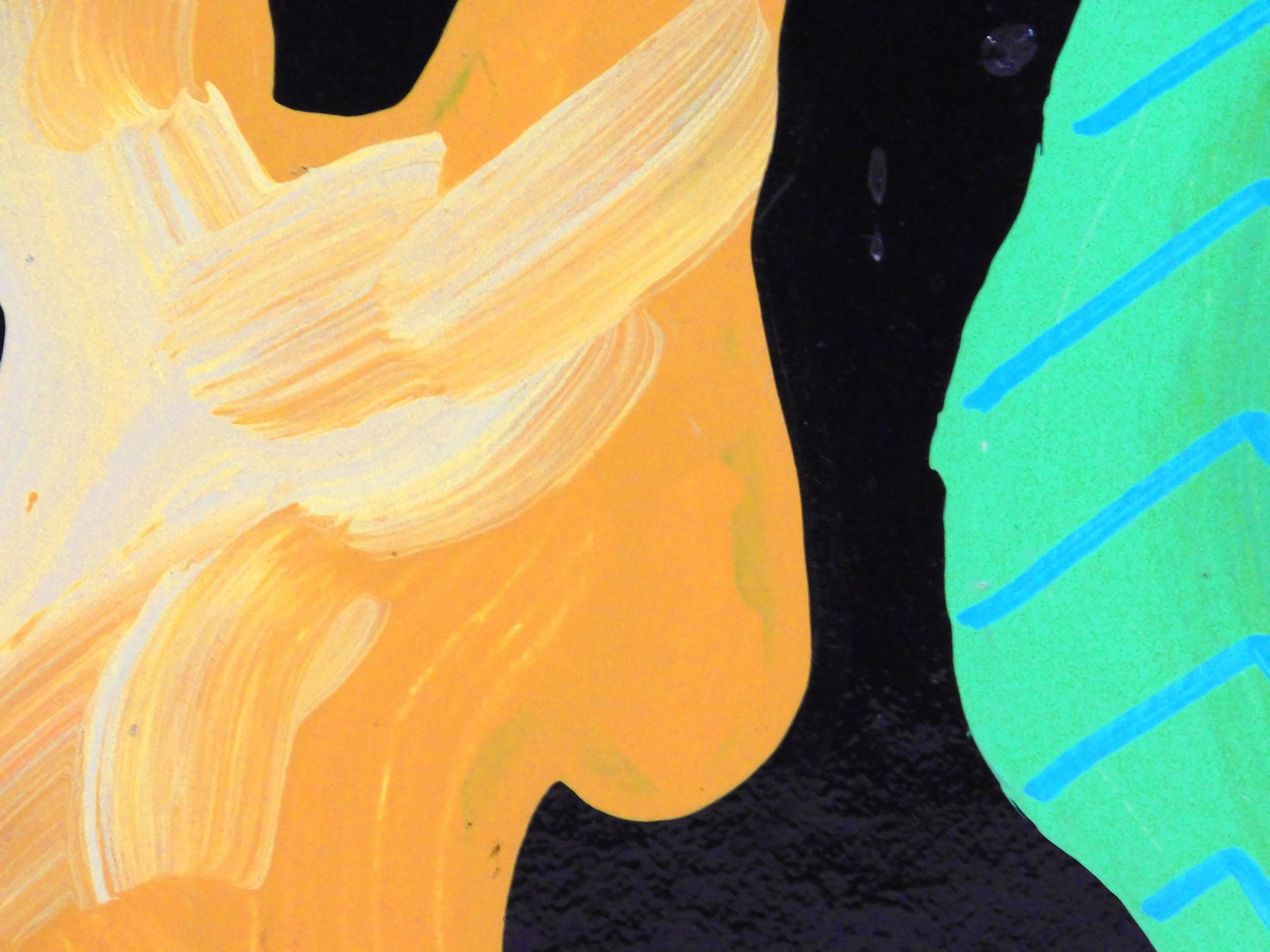 Abstract Figure on a Green Patterned Background - 4