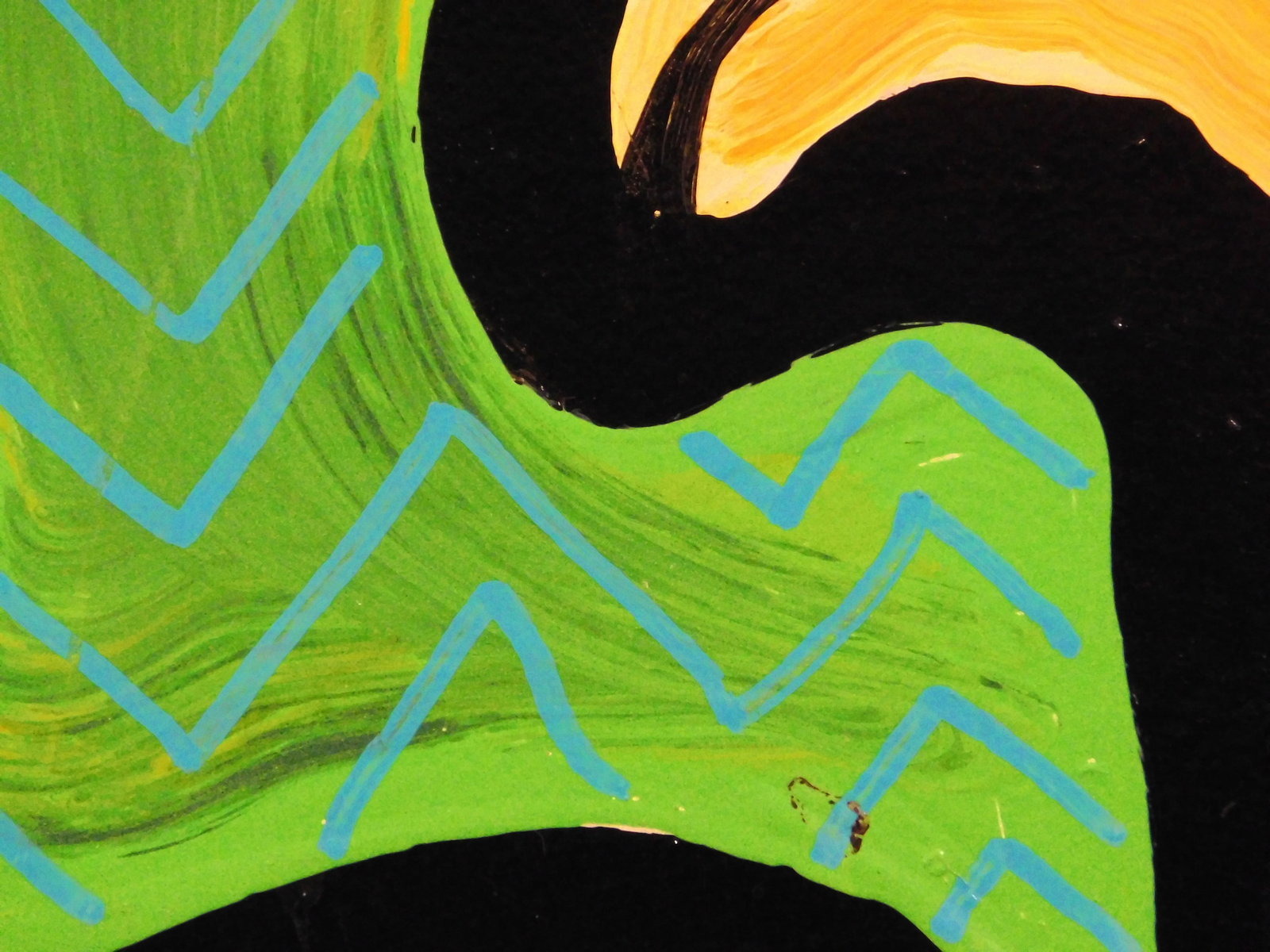 Abstract Figure on a Green Patterned Background - 6