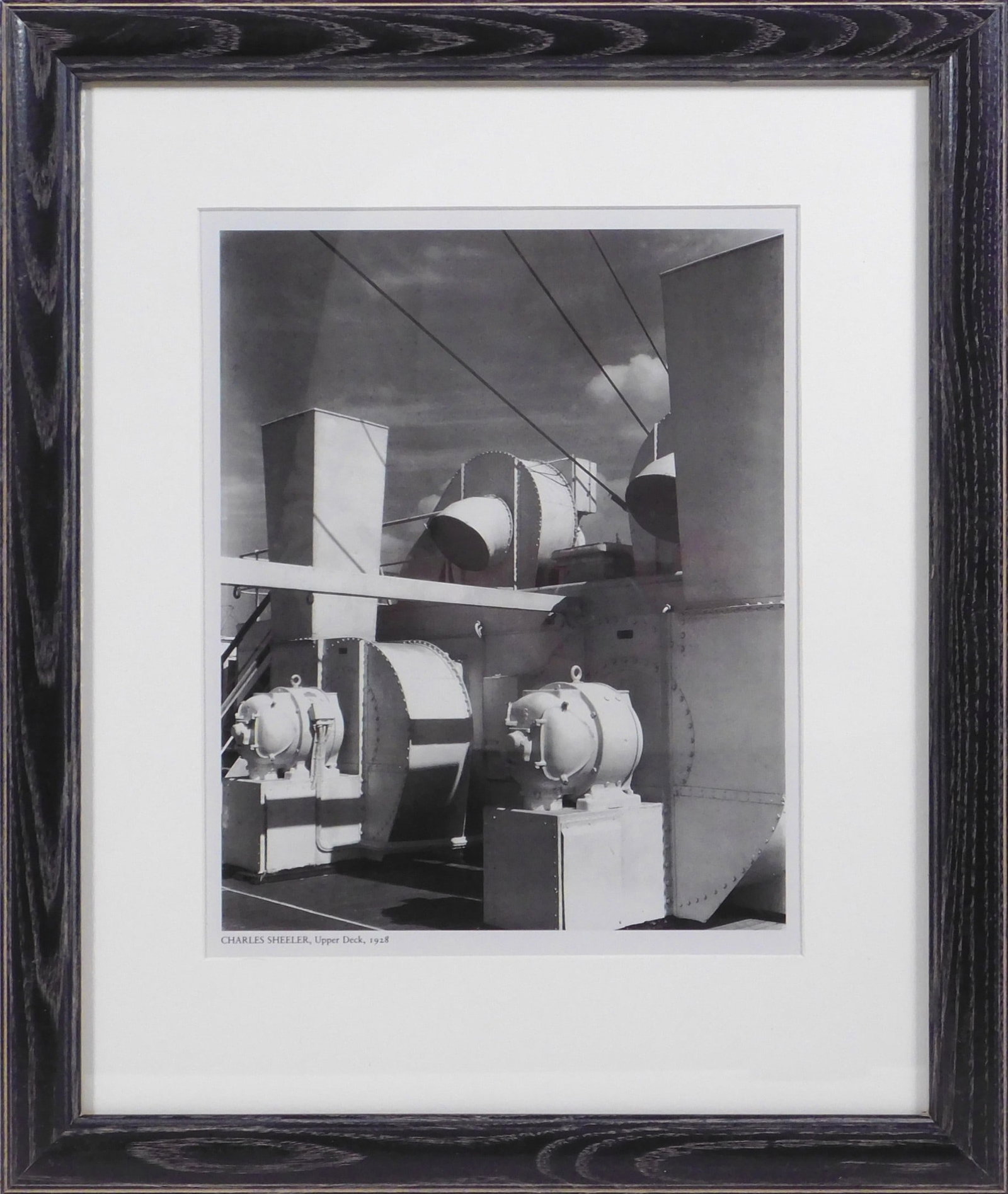 Charles Sheeler: Upper Deck: Charles Sheeler (American 1883 - 1965): Upper Deck, 1987. Sheet Fed Gravure Print, unsigned, professionally framed. Charles Sheeler was an American painter and commercial photographer. He is